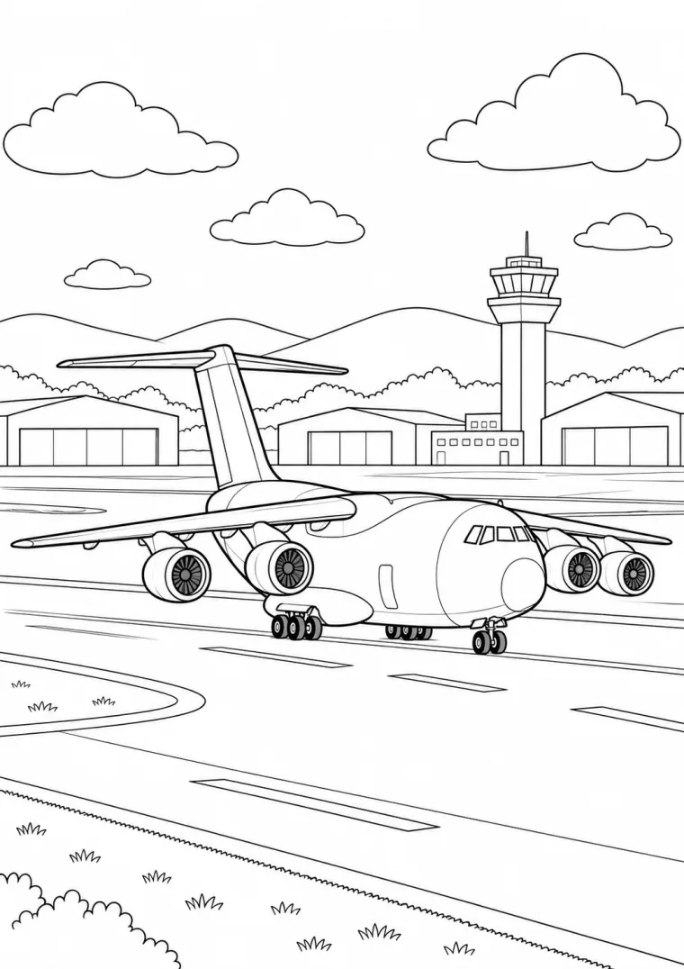 Frachtflugzeug auf der Rollbahn