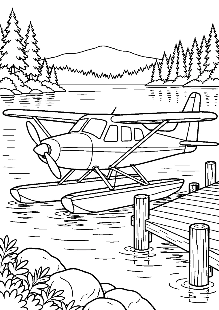 Wasserflugzeug am Waldsee