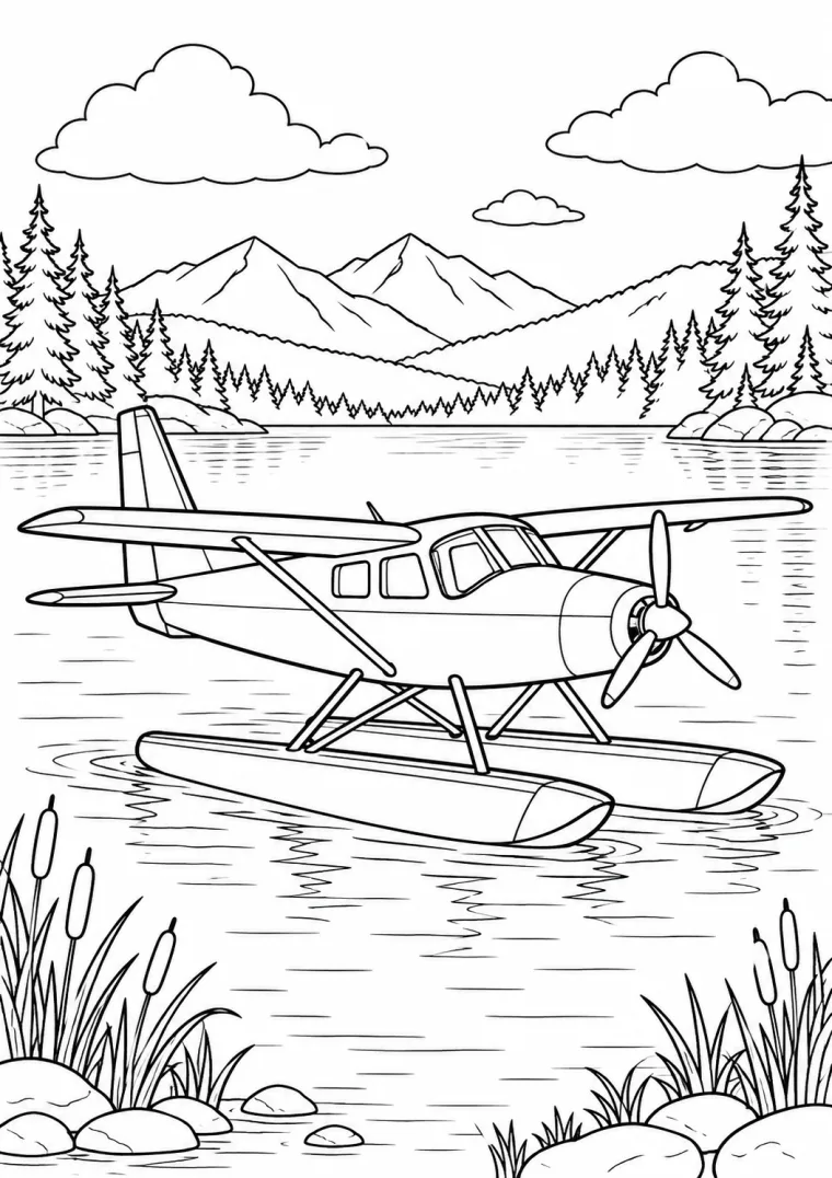 Wasserflugzeug auf dem Bergsee