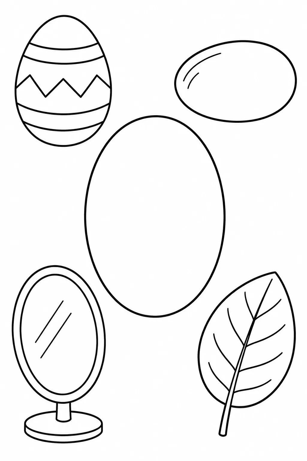Oval und ovale Gegenstände