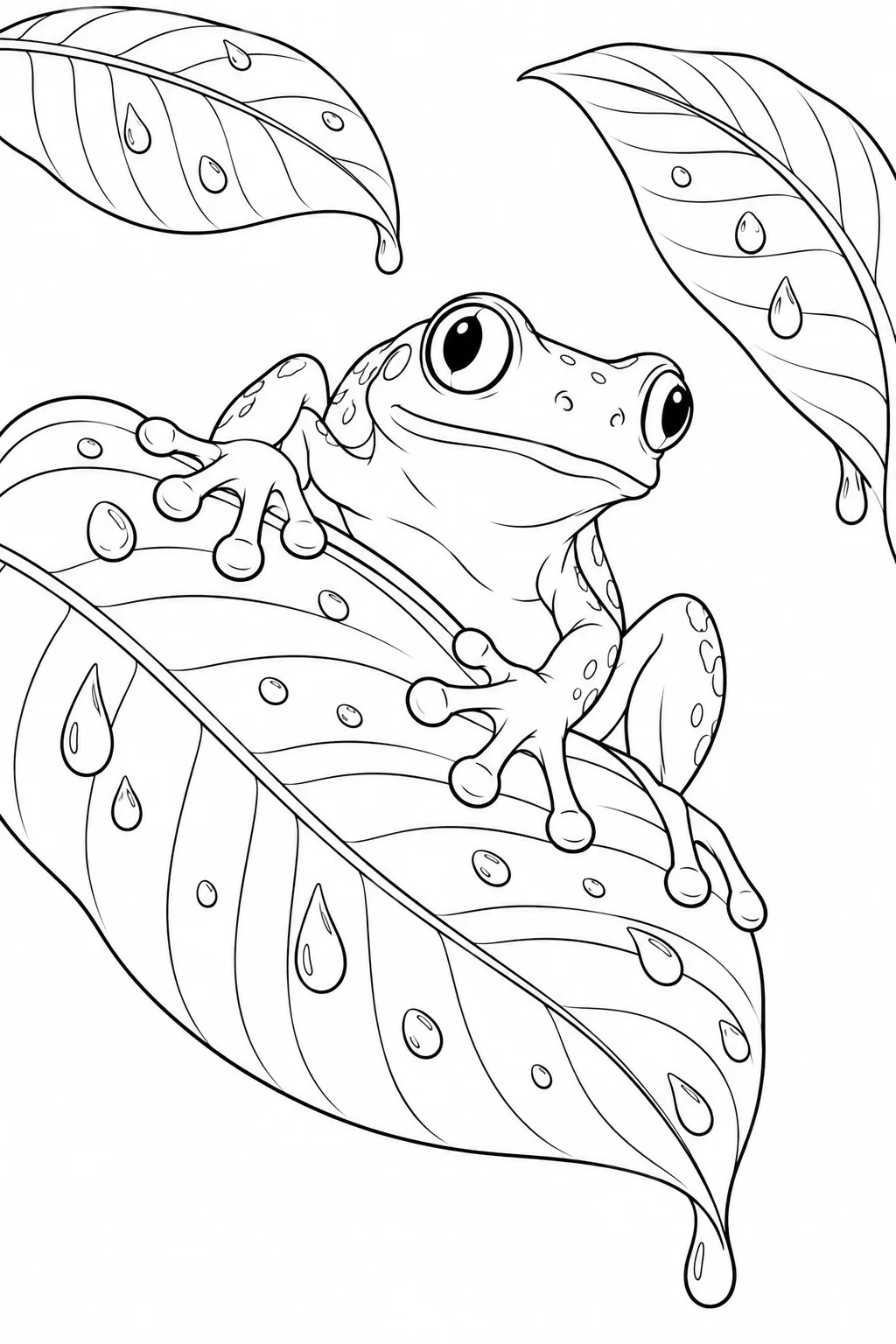 Laubfrosch auf einem breiten Blatt