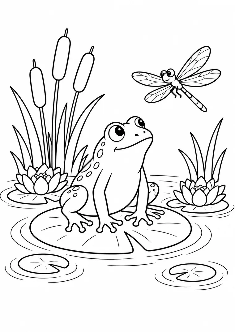 Frosch auf einer Seerose