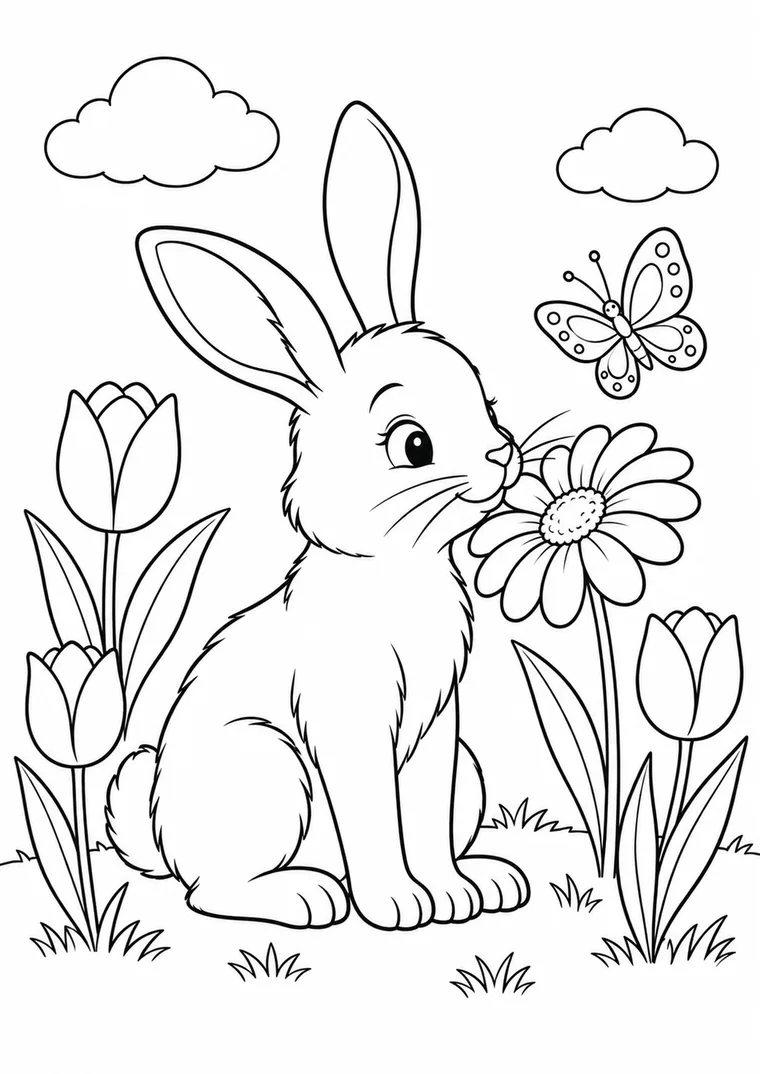 Kaninchen auf der Frühlingswiese