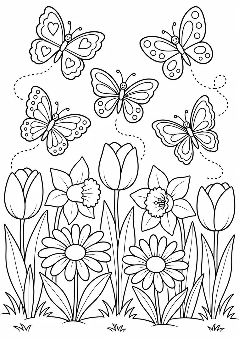 Schmetterlinge im Frühlingsgarten