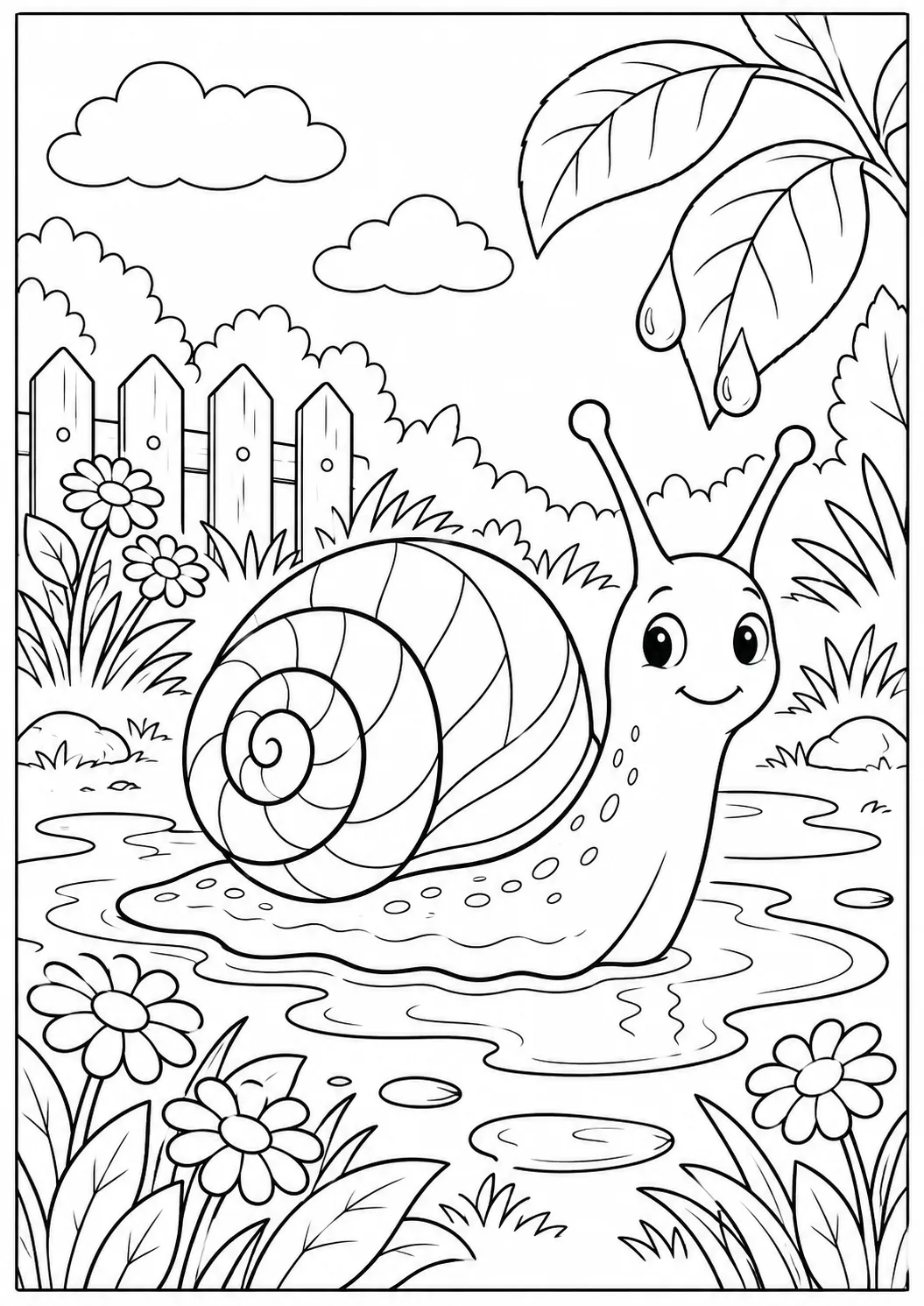 Schnecke nach dem Frühlingsregen