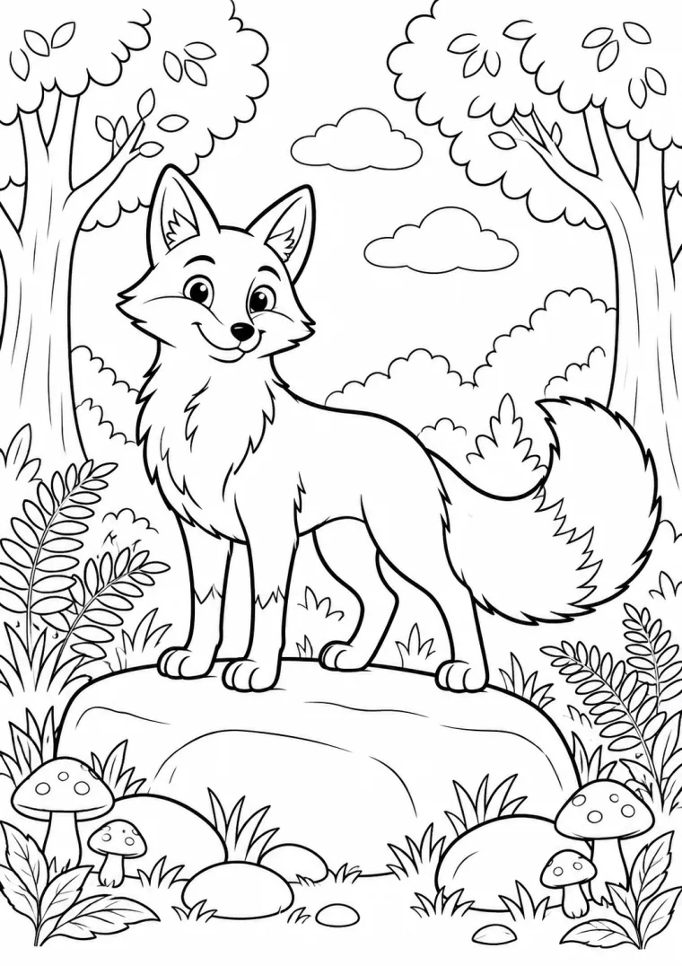 Fuchs auf einem Felsen