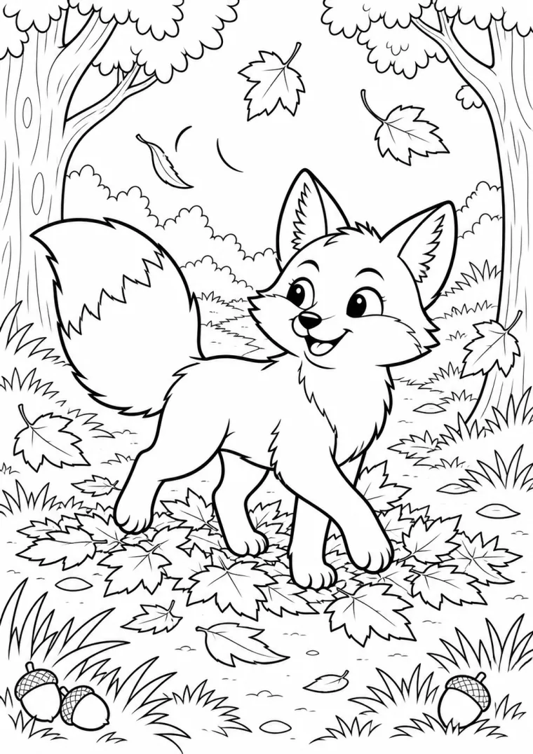 Fuchs im Herbstlaub