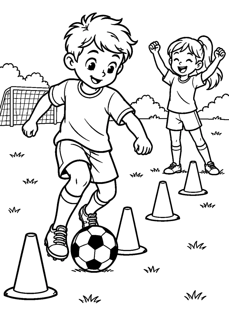 Dribbling durch den Slalom