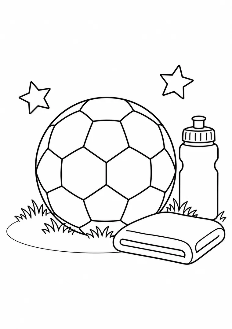 Fußball mit Trinkflasche