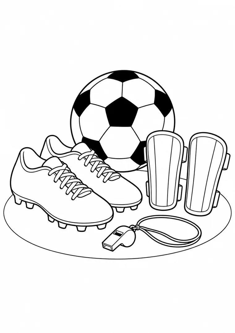 Fußball mit kompletter Ausrüstung