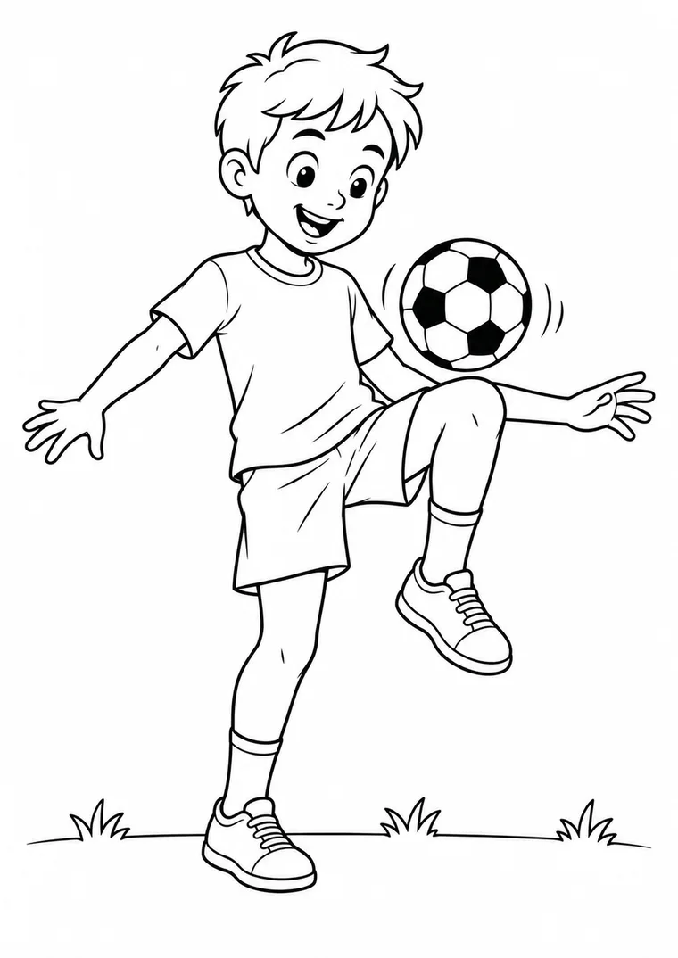 Fußball mit Kind beim Jonglieren