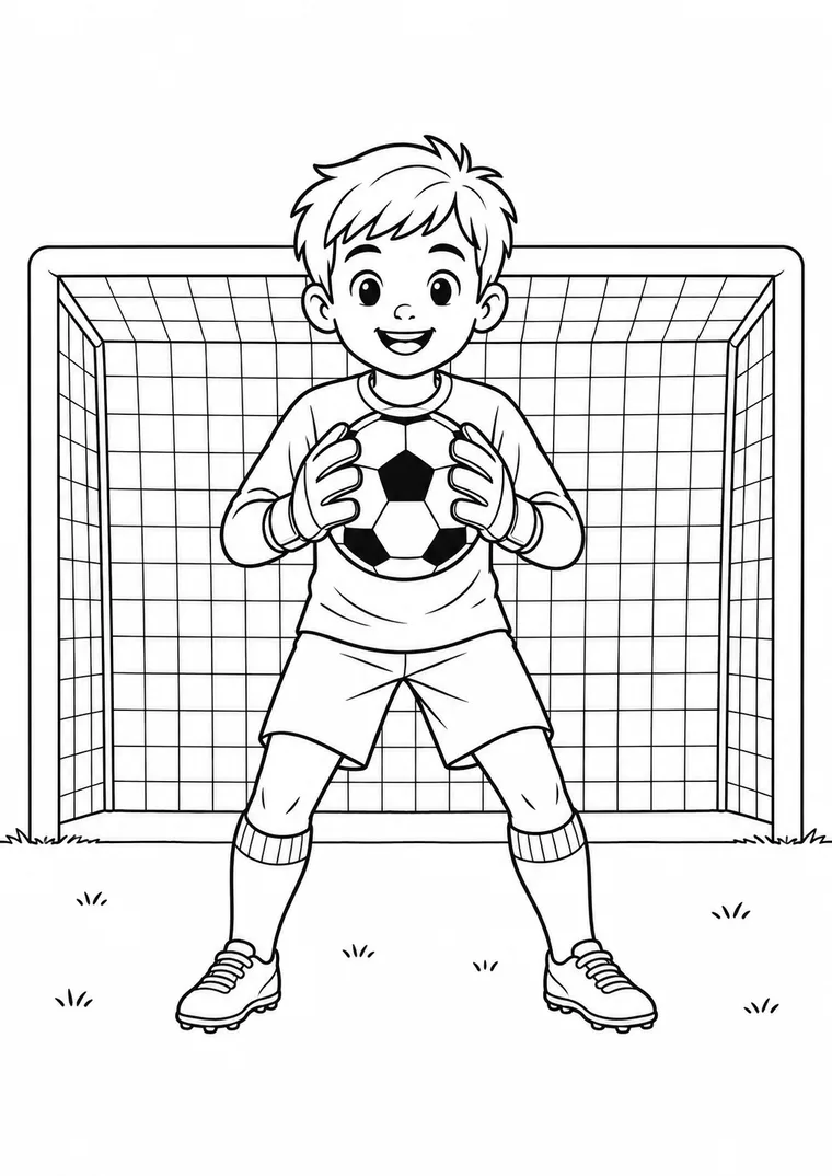 Fußball mit Torwart beim Halten