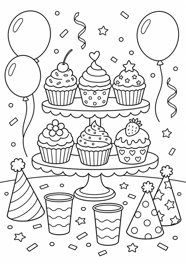 Cupcake-Buffet zum Geburtstag
