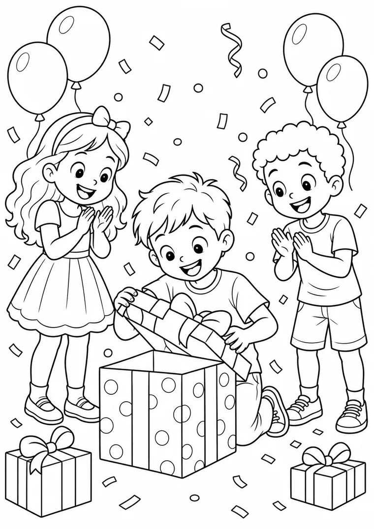 Geburtstagsgeschenk auspacken