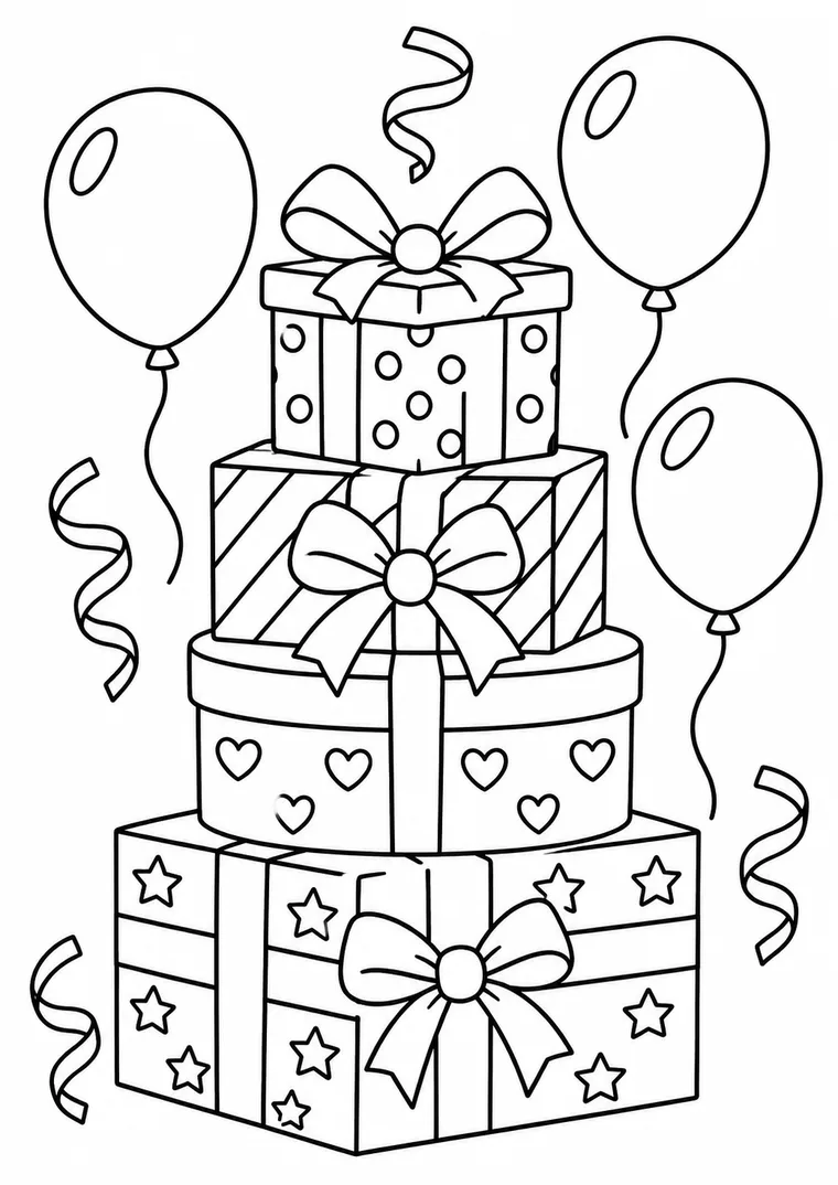 Stapel aus Geburtstagsgeschenken