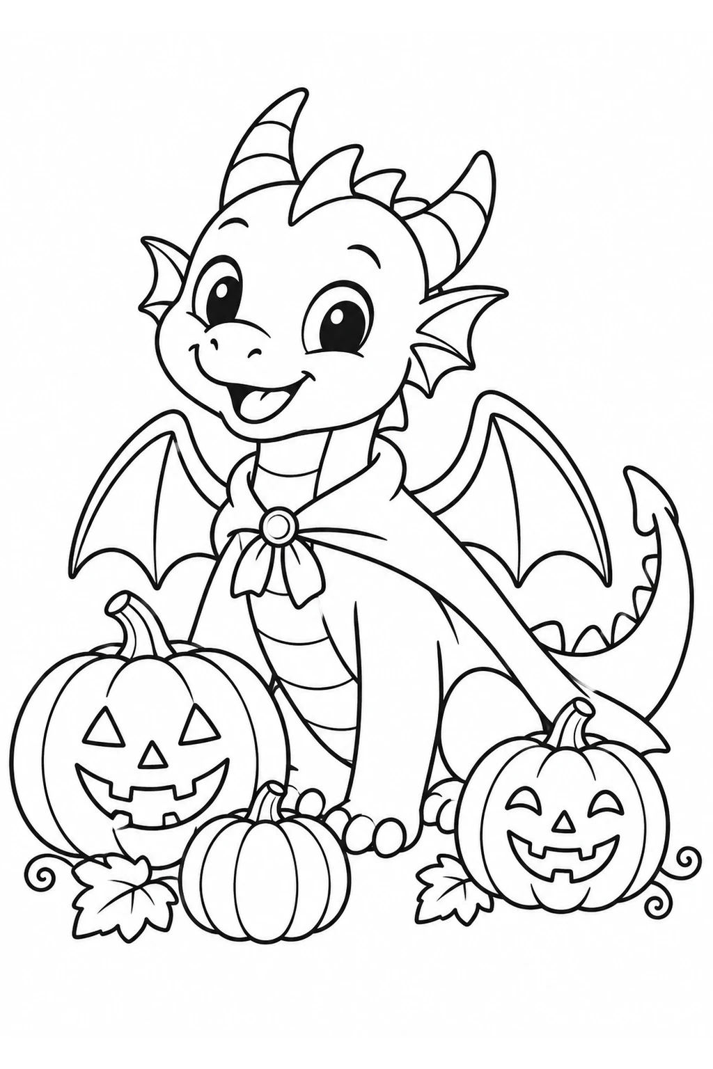 Freundlicher Drache an Halloween