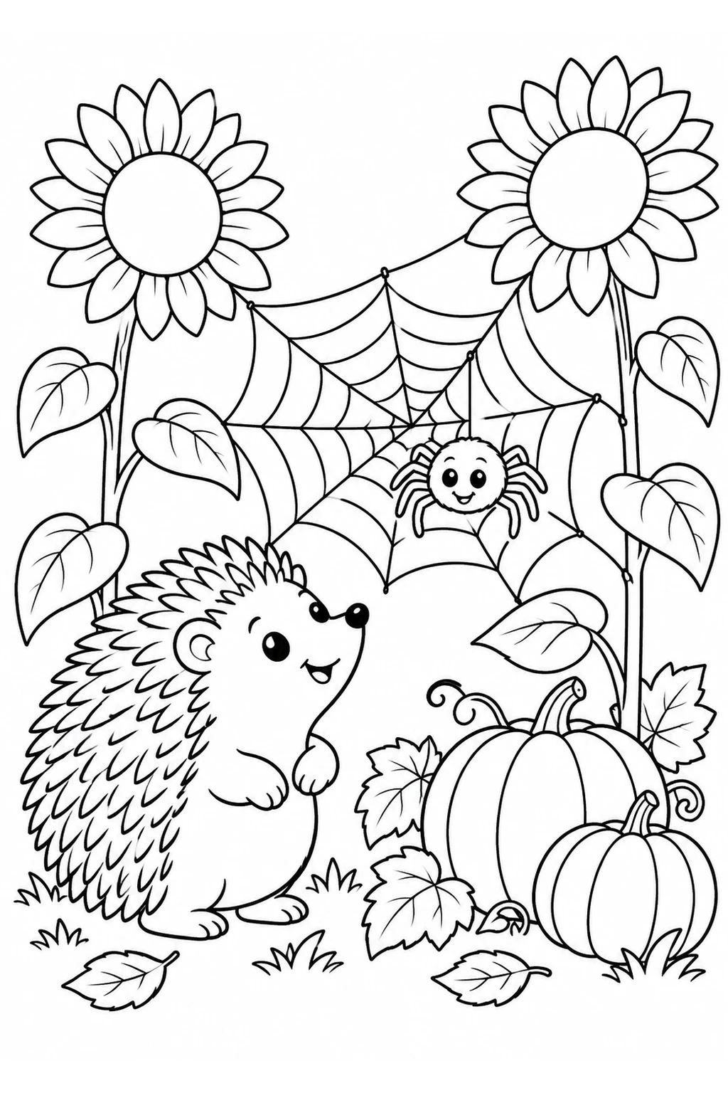 Igel im Spinnennetzgarten