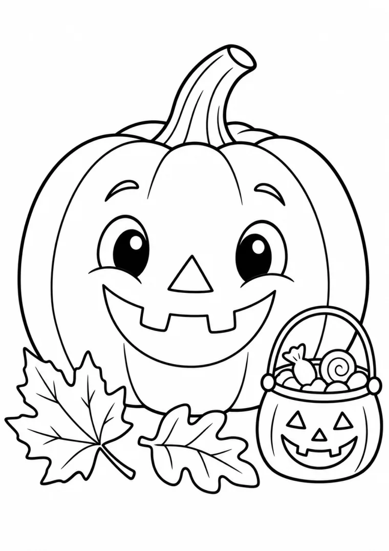 Halloween mit Kürbis und Süßigkeiten