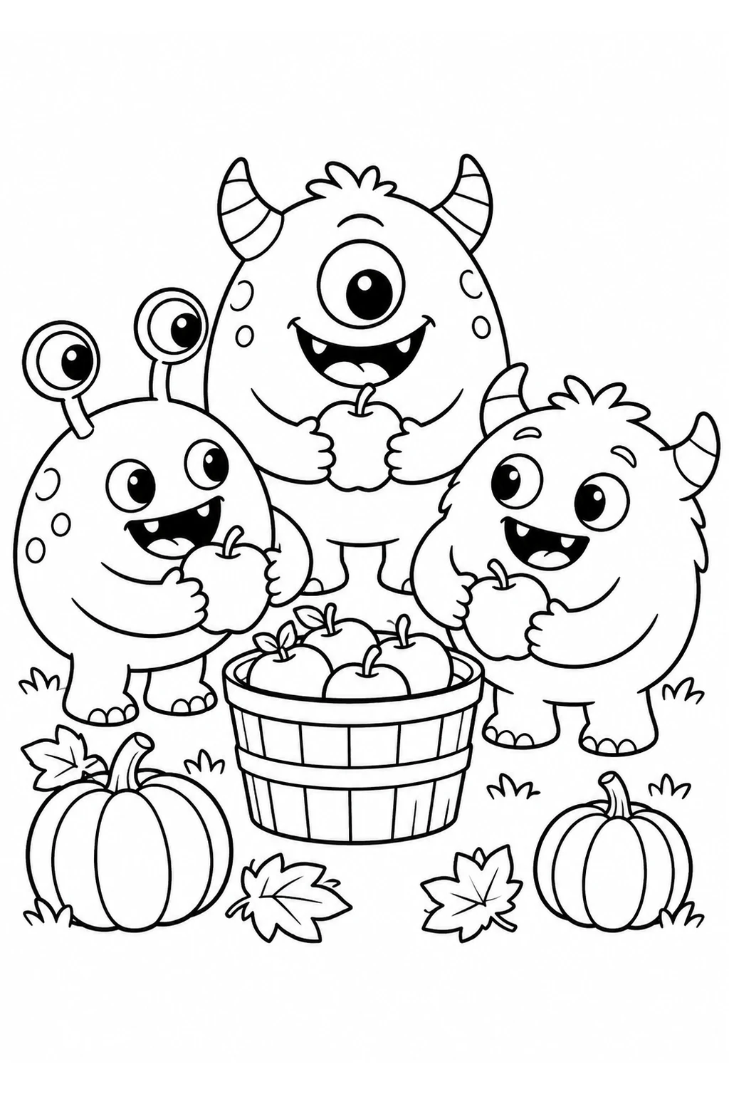 Monster teilen Äpfel