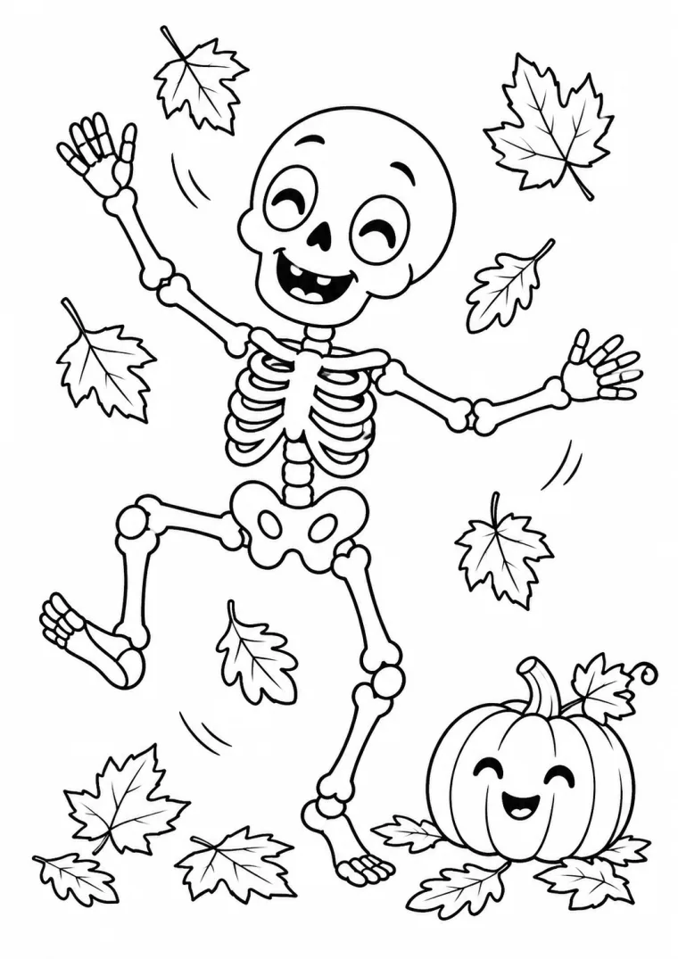Halloween mit tanzendem Skelett