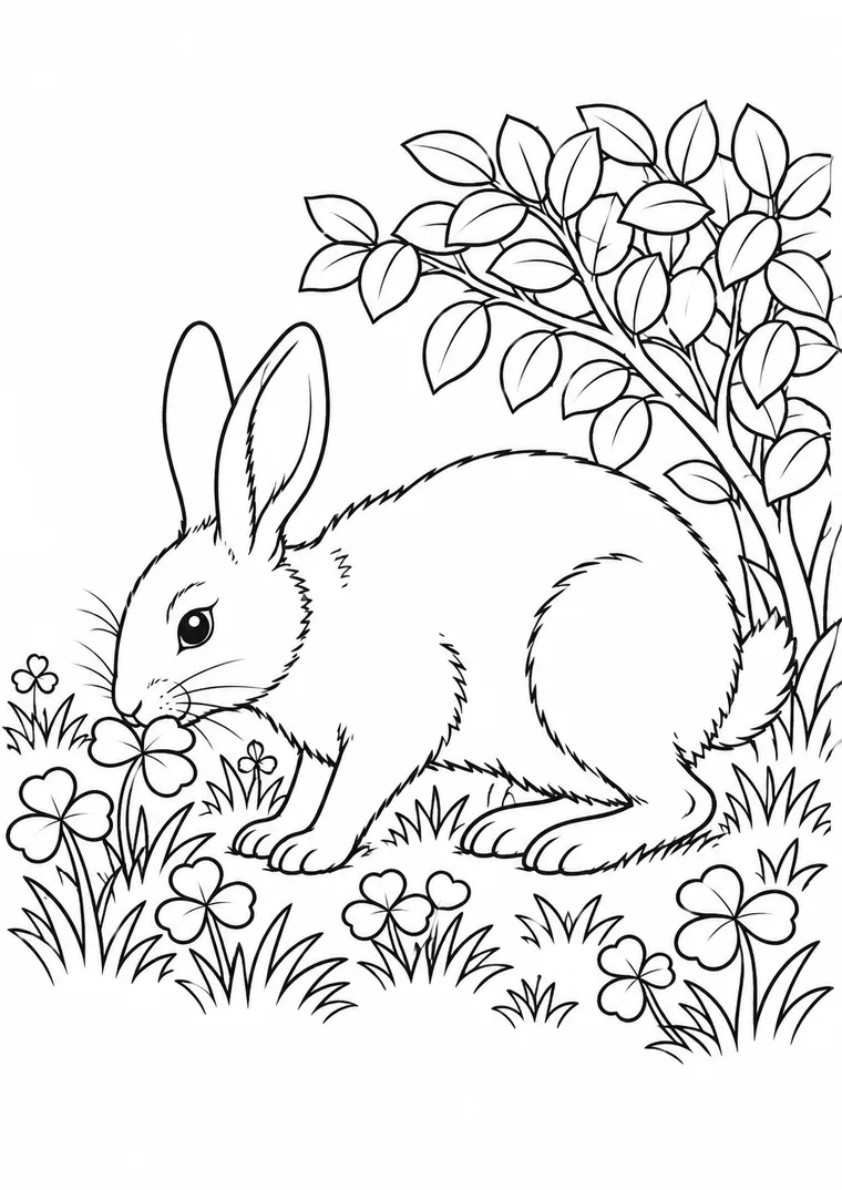 Hase frisst Klee
