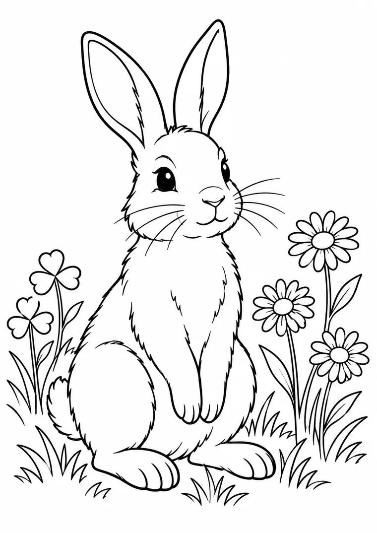 Hase in der Blumenwiese