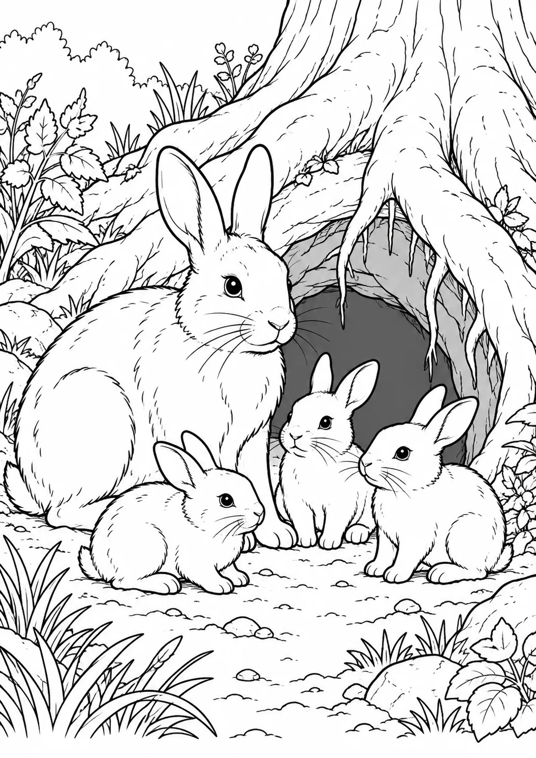 Hasenfamilie am Bau