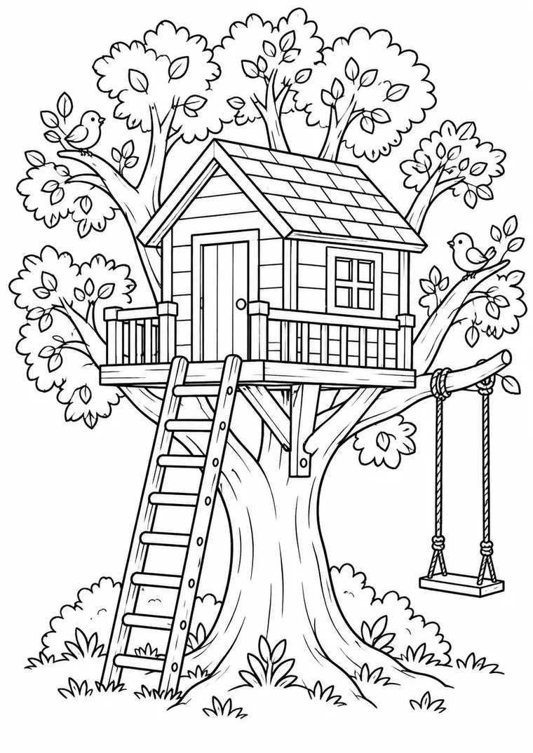 Baumhaus mit Schaukel