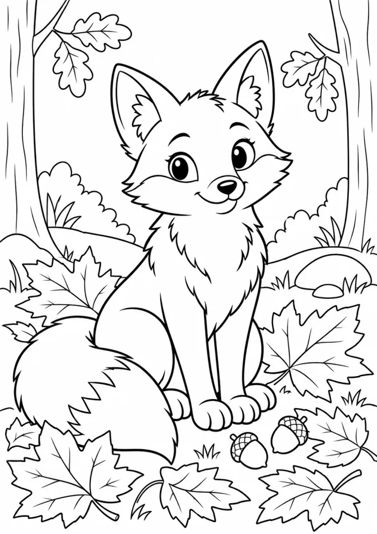Herbst mit Fuchs im Wald