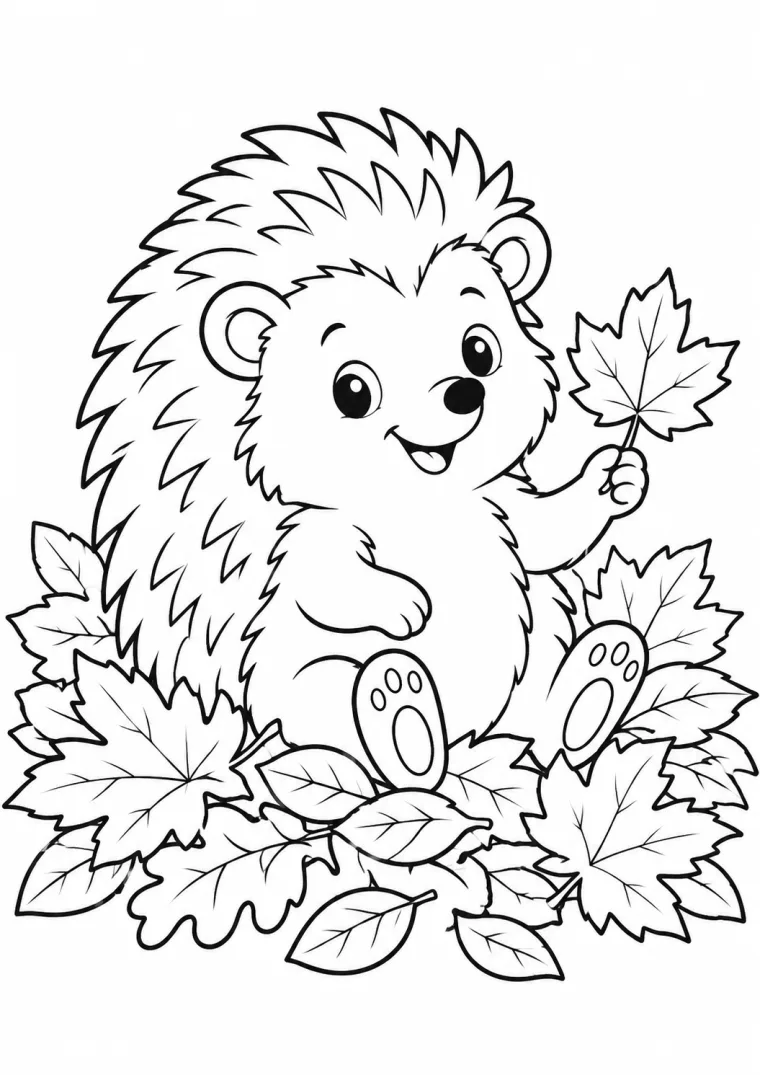 Herbst mit Igel im Laub