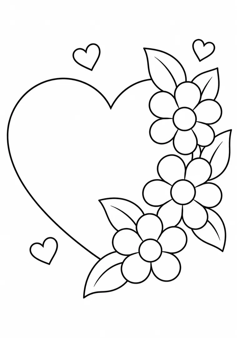 Großes Herz mit Blumen