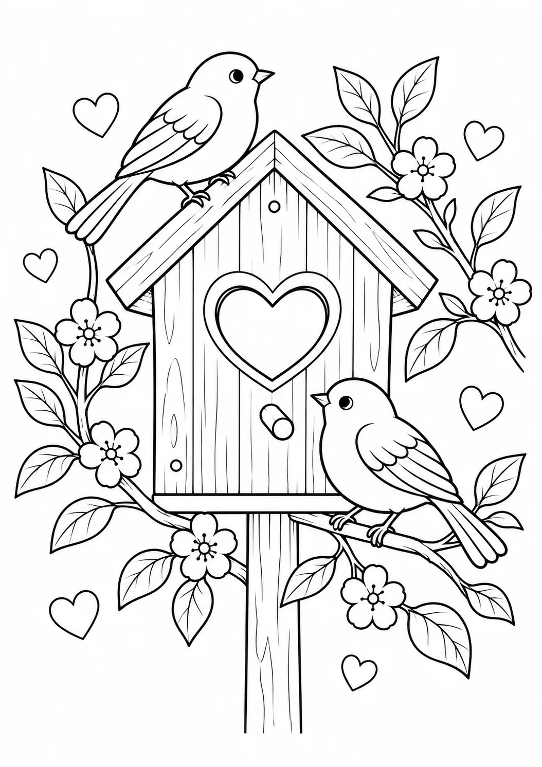 Vogelhaus mit Herzeingang