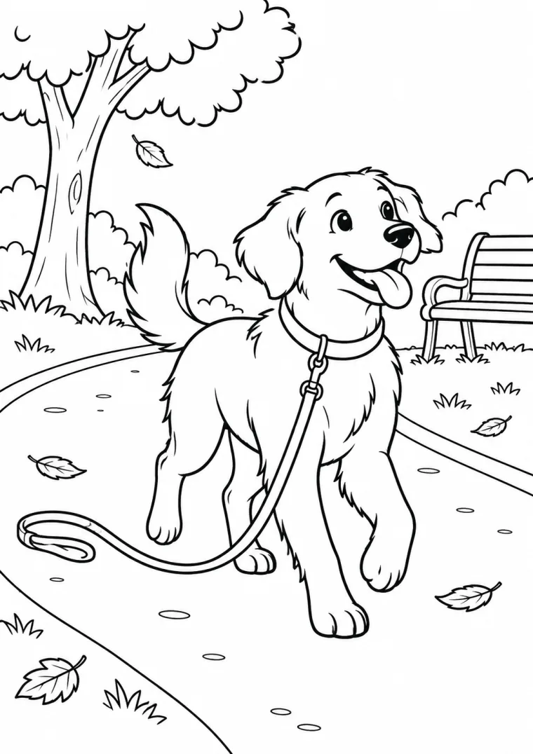 Hund beim Spaziergang