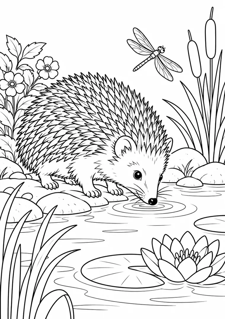 Igel am Gartenteich