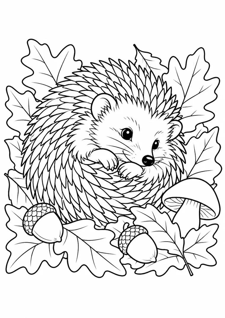 Igel im Herbstlaub