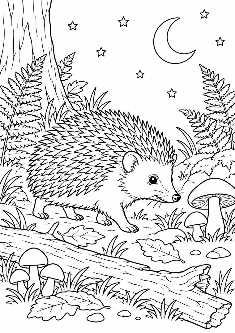 Igel im Mondschein