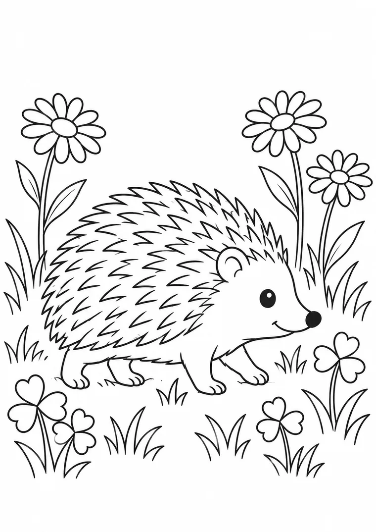 Igel in der Blumenwiese