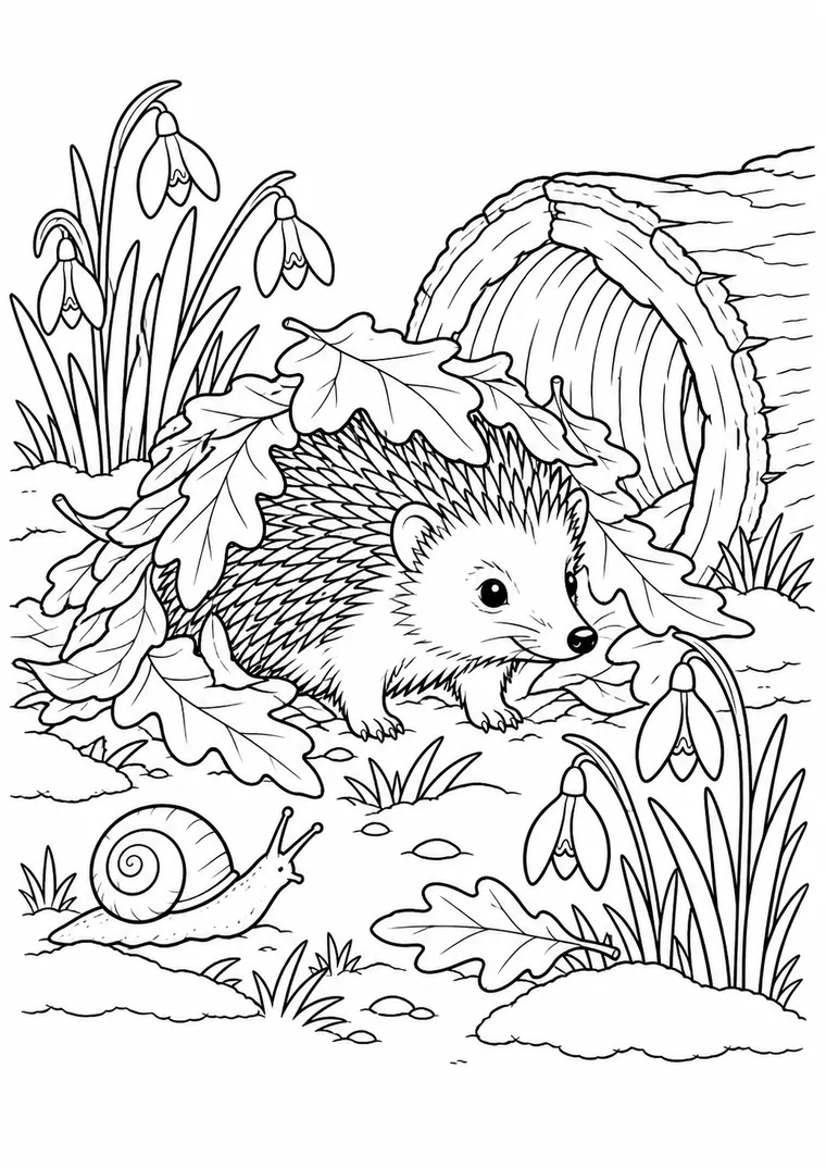 Igel unter Winterlaub