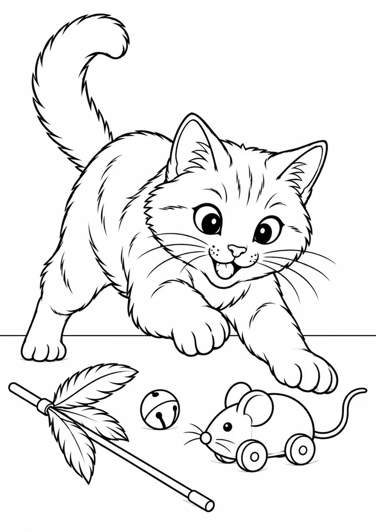 Katze mit Spielzeugmaus
