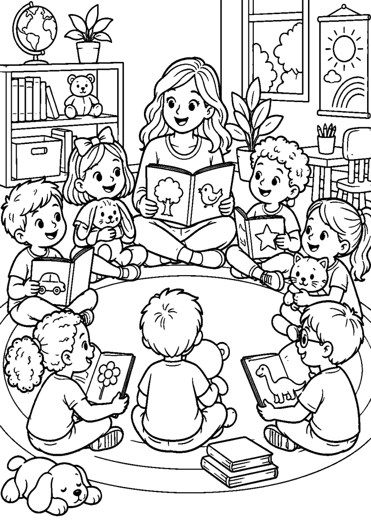 Bilderbuchrunde im Kindergarten