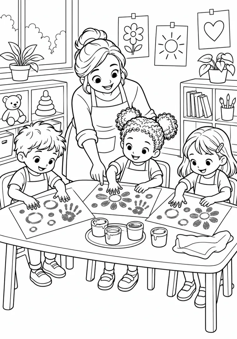 Fingerfarben im Kindergarten
