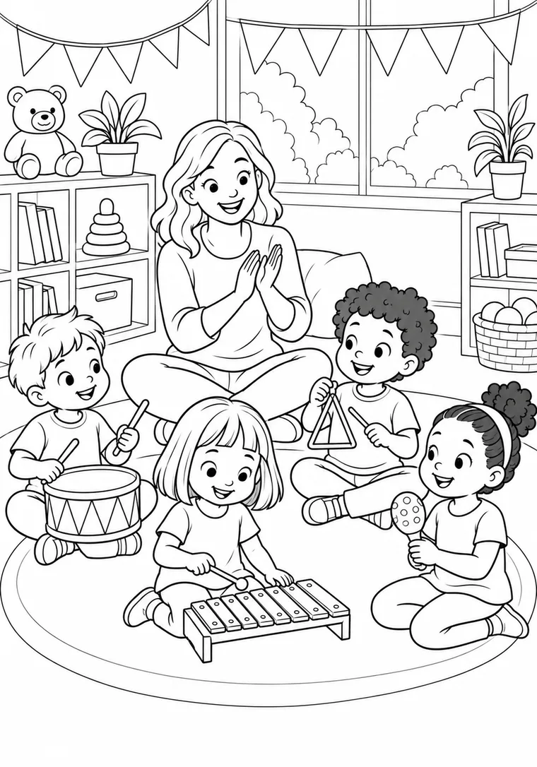 Musikkreis im Kindergarten