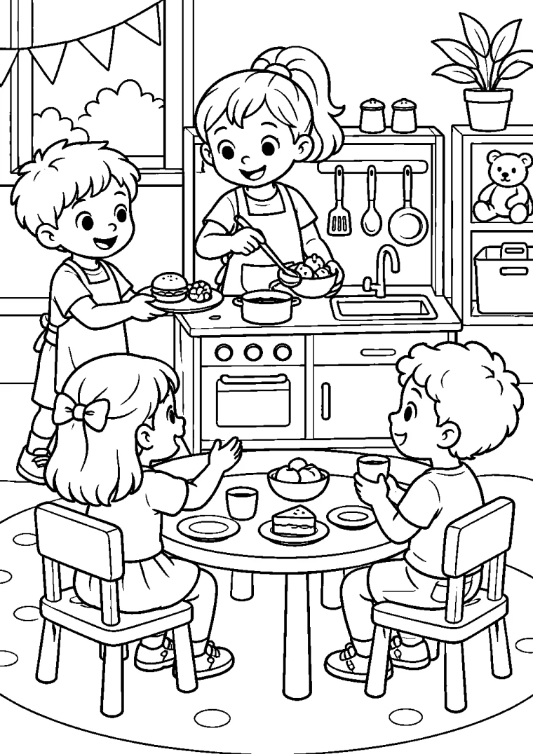 Spielen in der Kinderküche