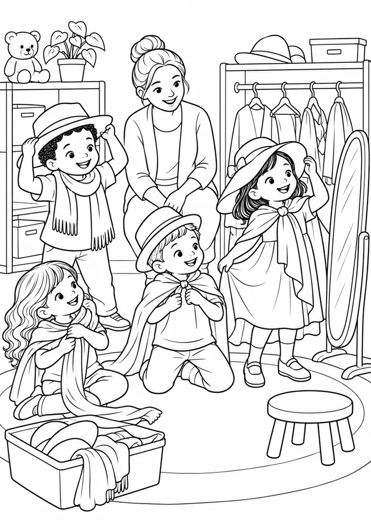 Verkleidungsecke im Kindergarten