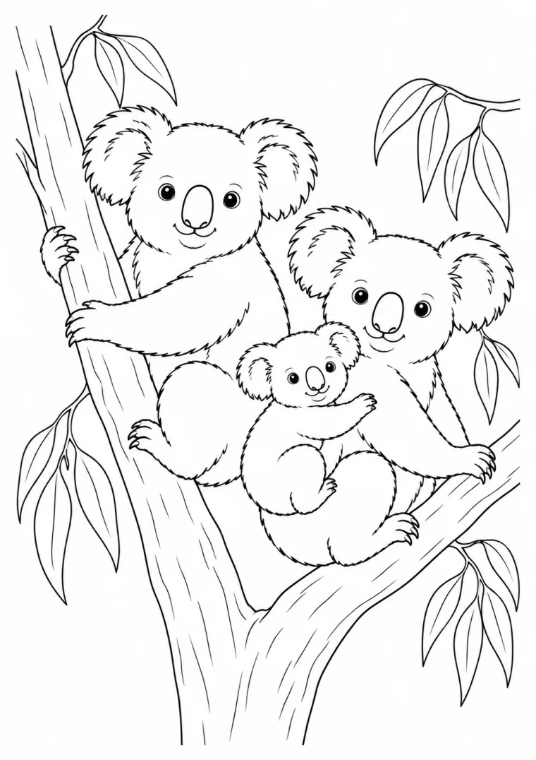 Koala-Familie im Baum
