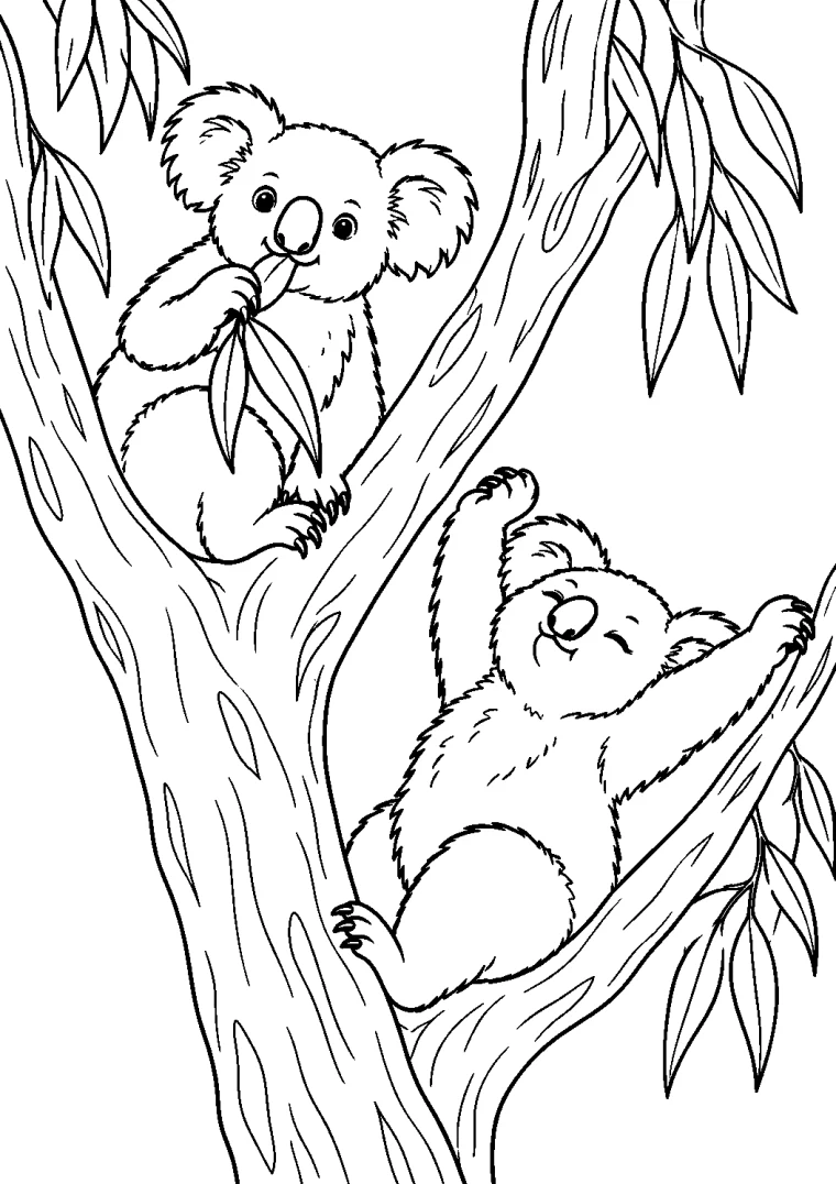 Koalas ruhen im Eukalyptusbaum