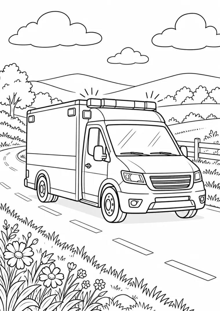 Krankenwagen auf der Landstraße