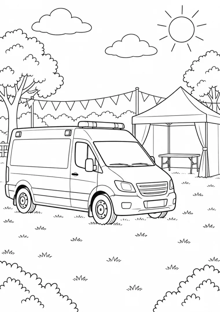 Krankenwagen beim Fest