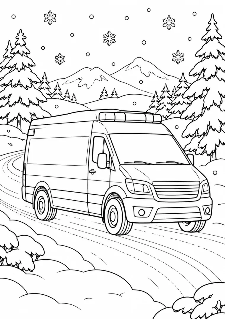 Krankenwagen im Schnee