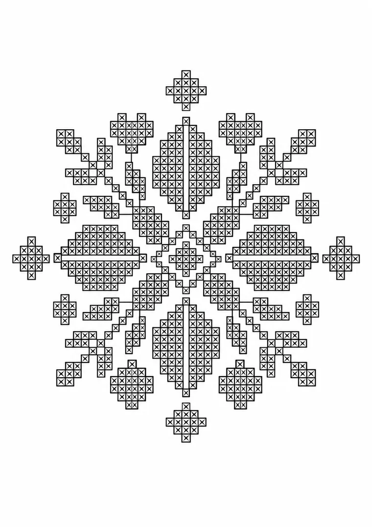 Florale Kreuzstich-Rosette